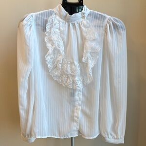 Vintage White Lace Blouse